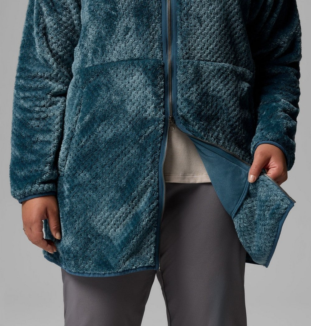 Women's Plus Long Full-Zip Fleece Jacket - Blue