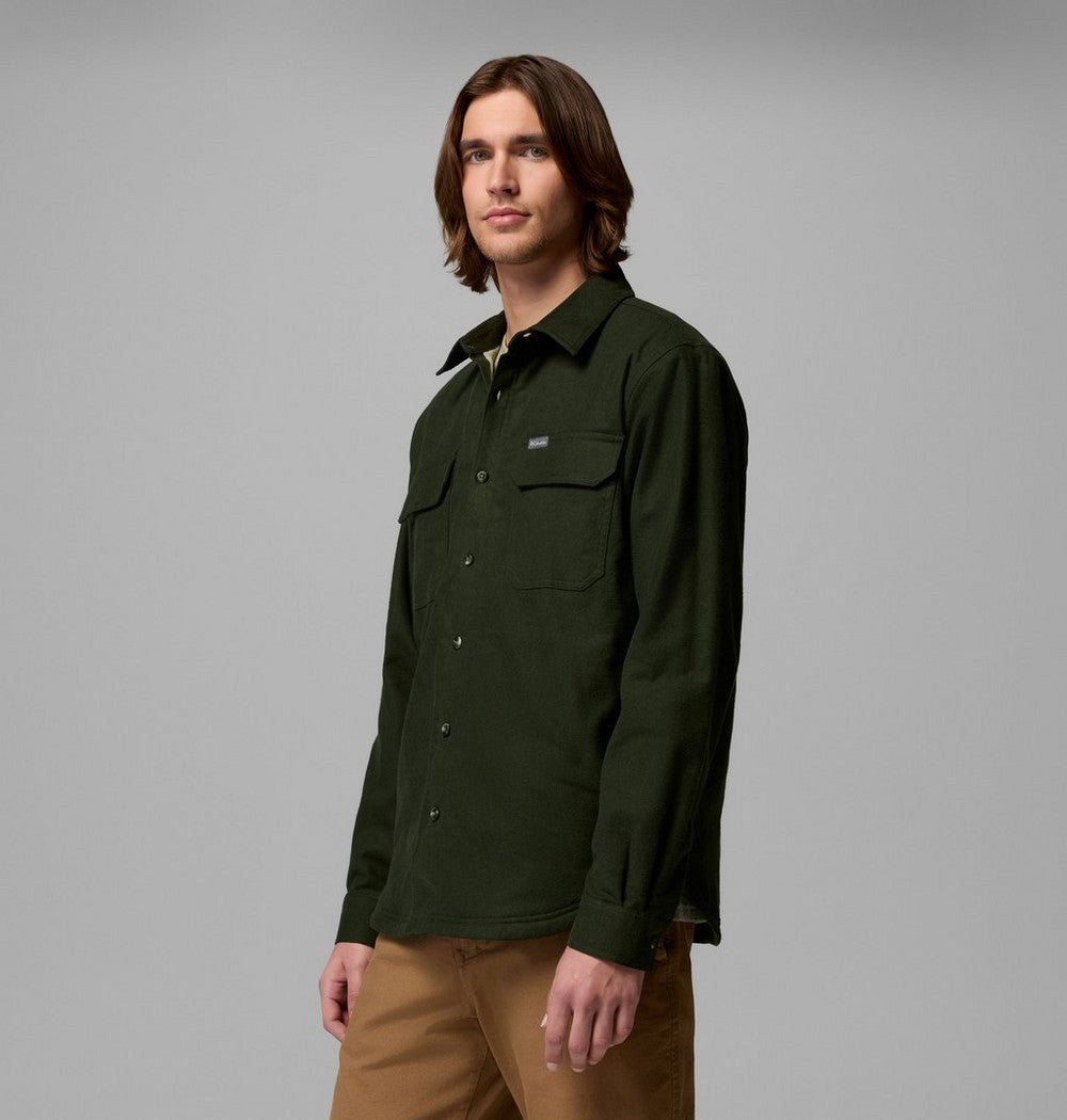 Men's Fleece-Lined Shirt Jacket - Green