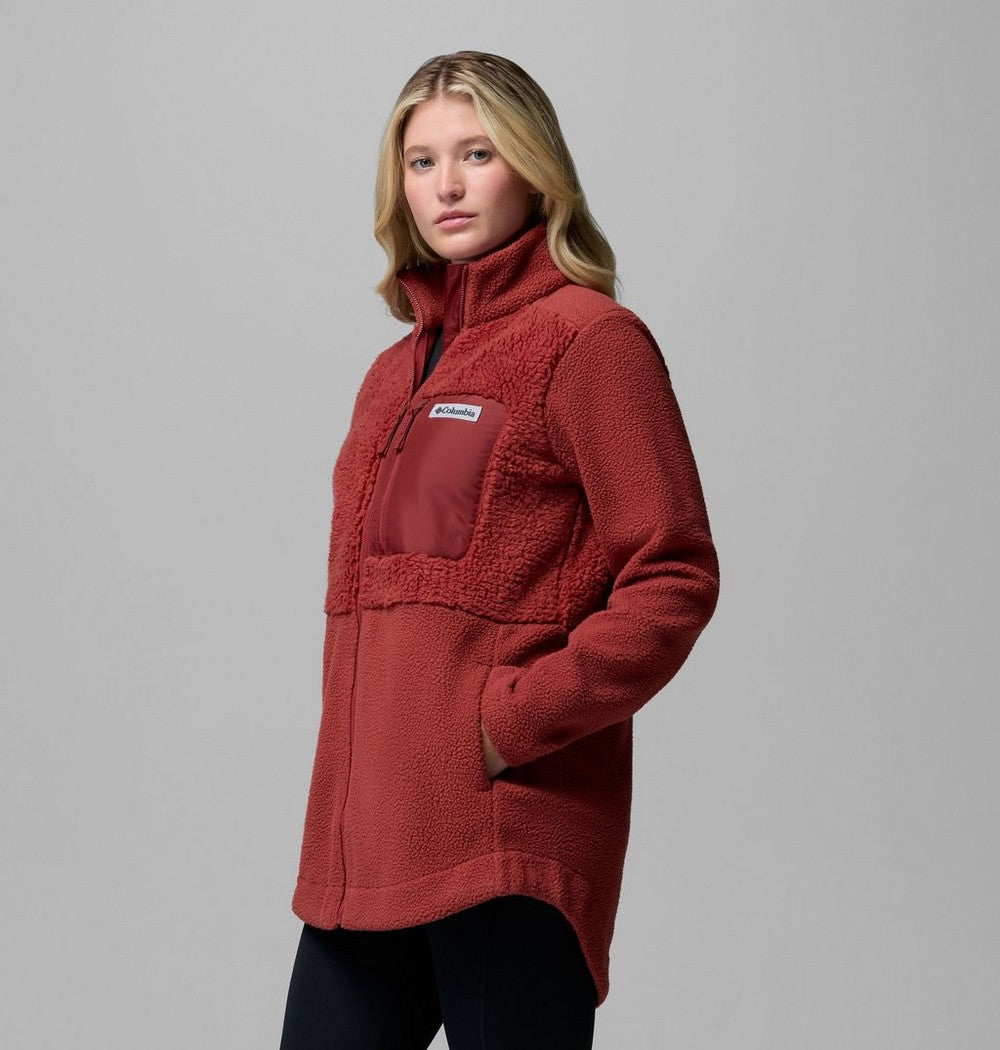 Women's Long Sherpa Full-Zip Fleece Jacket