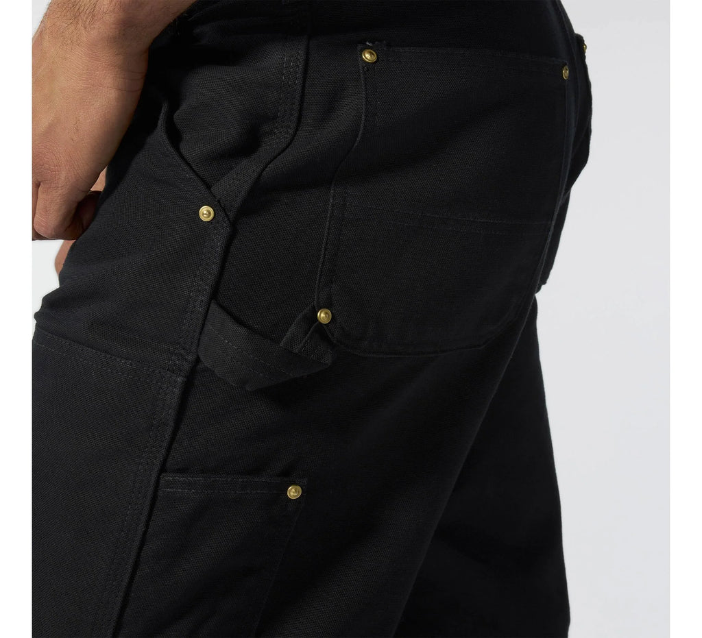 Men's Double-Knee Cotton Canvas Work Pants - Black