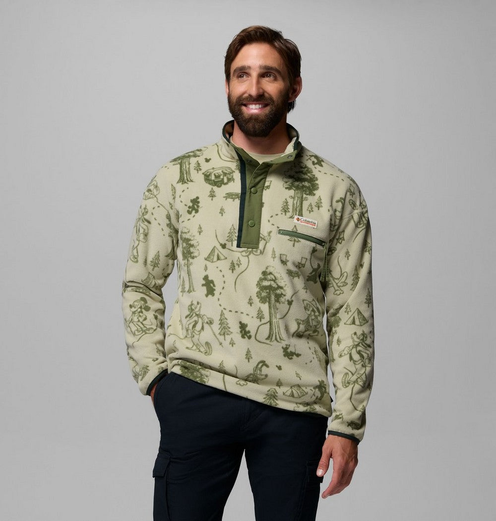 Men's Printed Half-Snap Fleece Pullover