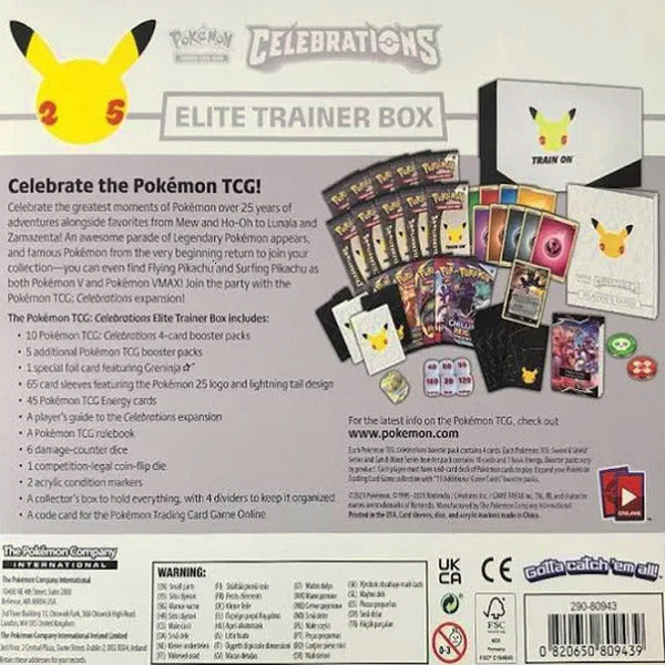 Pokemon Celebrations Elite Trainer Box With 10 Booster Packs, Greninja Foil Card, 65 Sleeves & Energy Cards