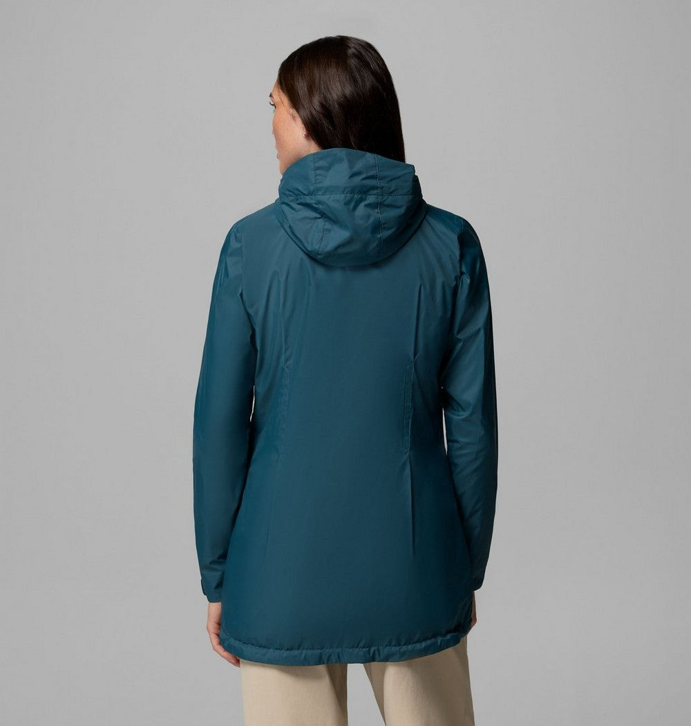 Women's Lined Long Rain Jacket - Blue