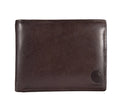 Full-Grain Leather Trifold ID Wallet - Brown