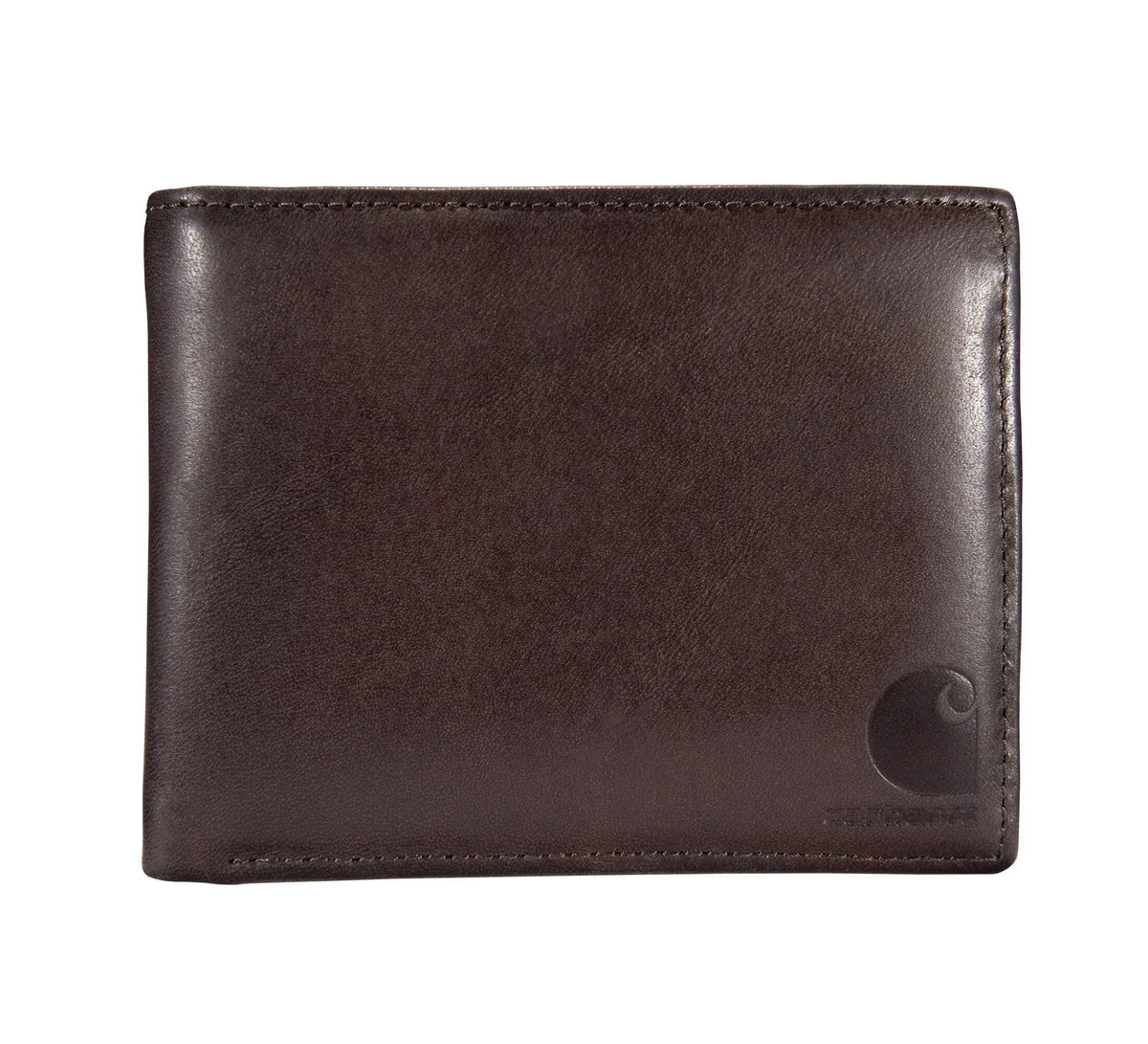 Full-Grain Leather Trifold ID Wallet - Brown