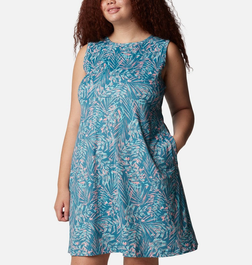 Women's Plus UPF 50 Tank Dress - Blue Print