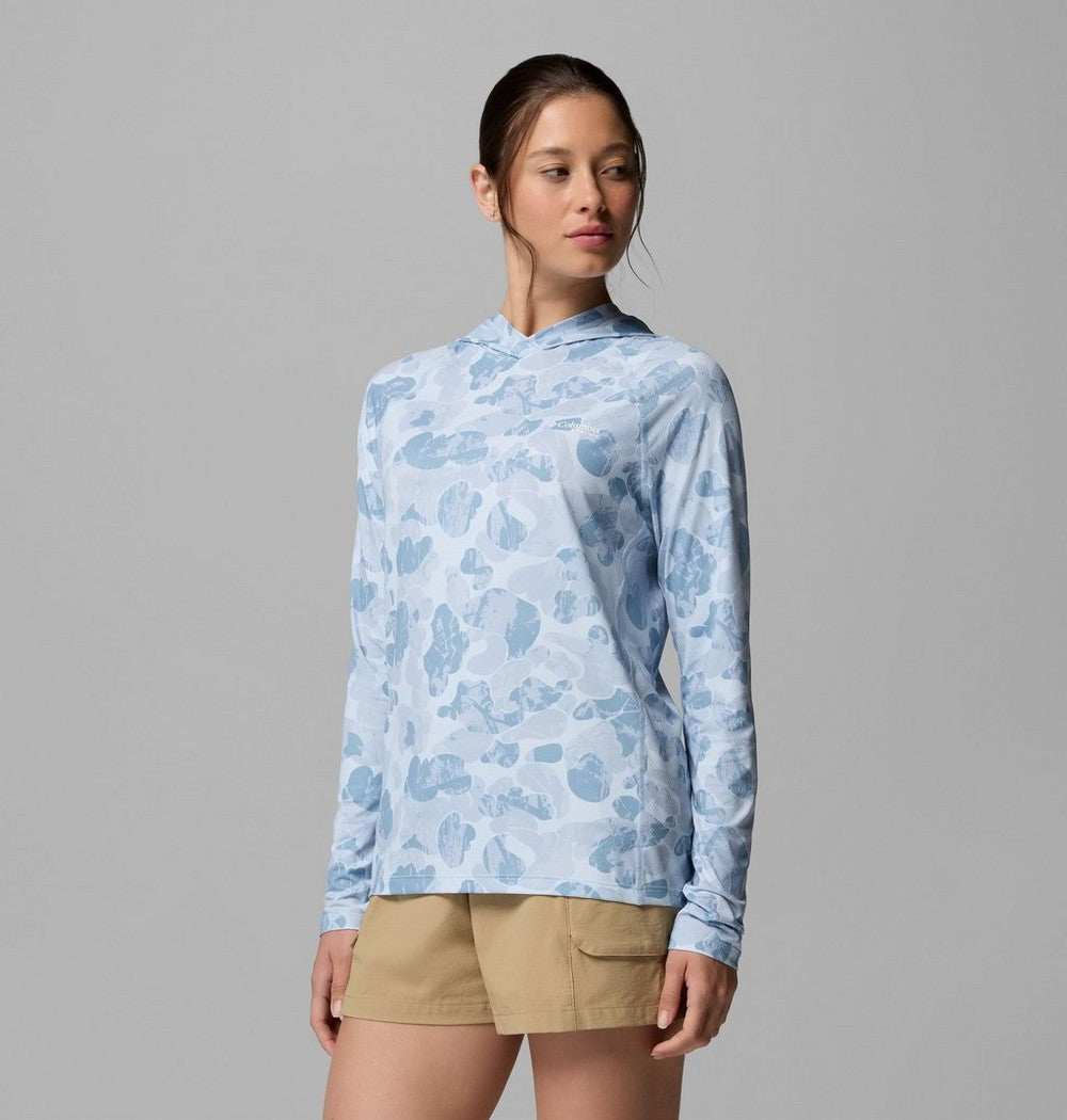 Women's UPF 50 Sun Hoodie - Blue Print