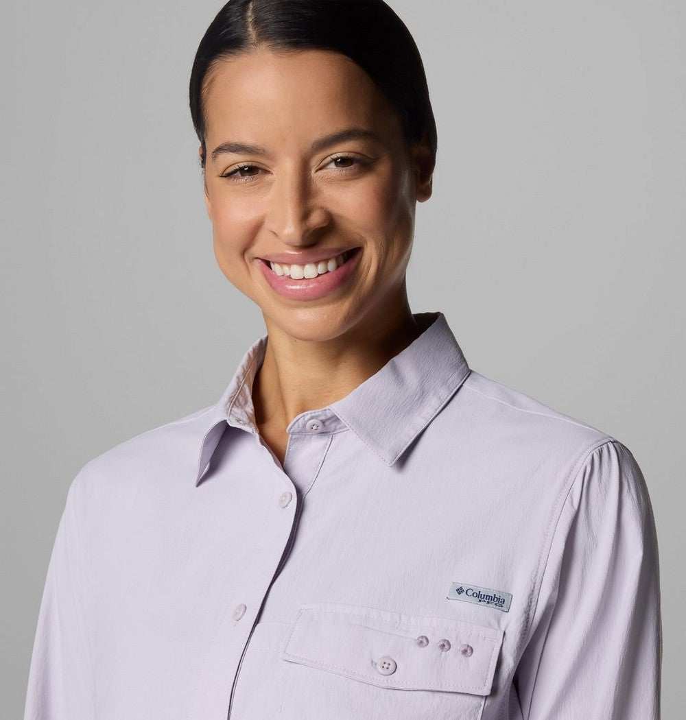 Women's UPF 50 Roll-Tab Fishing Shirt - Lavender