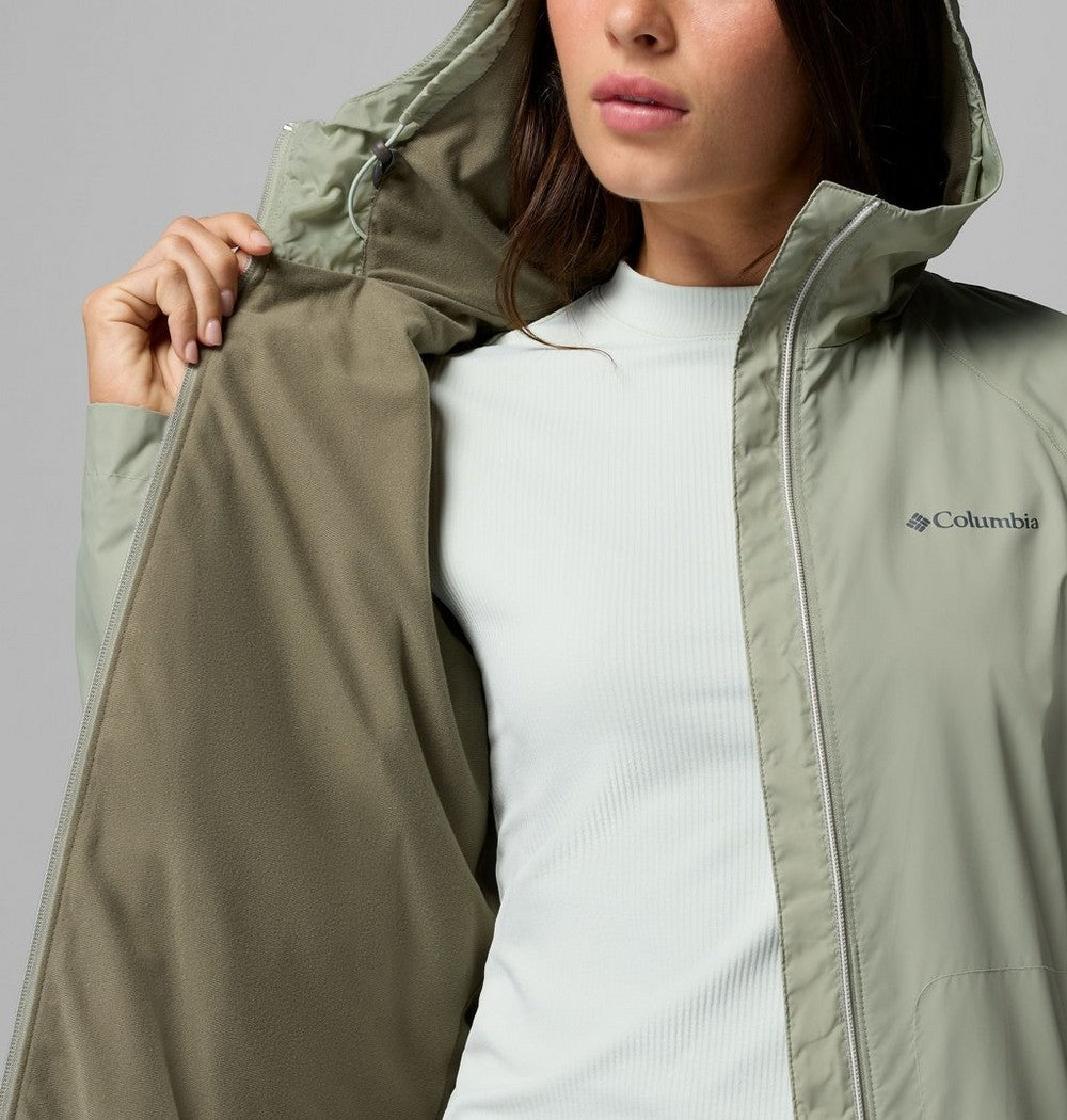 Women's Lined Long Rain Jacket - Blue