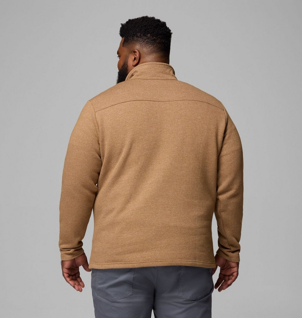 Men's Big Cotton-Blend Half-Zip Pullover - Black