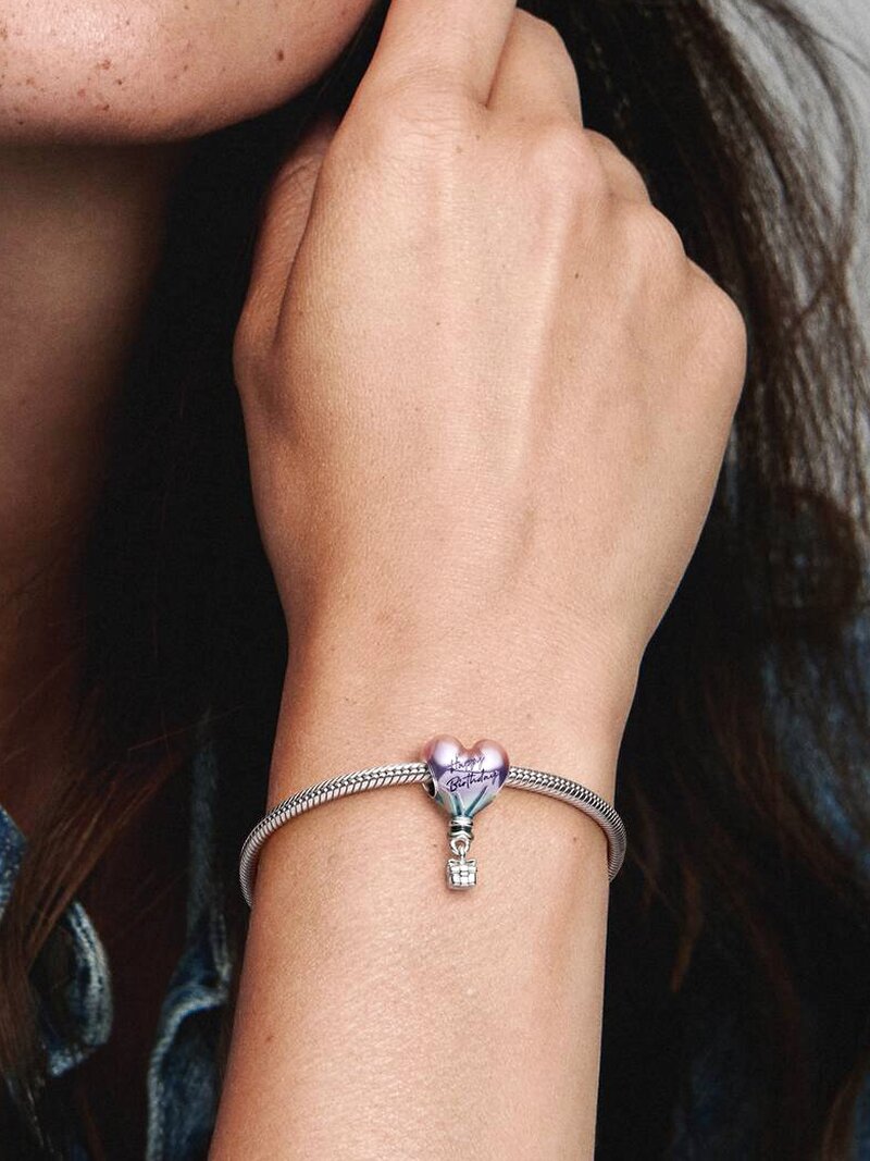Birthday Hot Air Balloon Charm - Purple