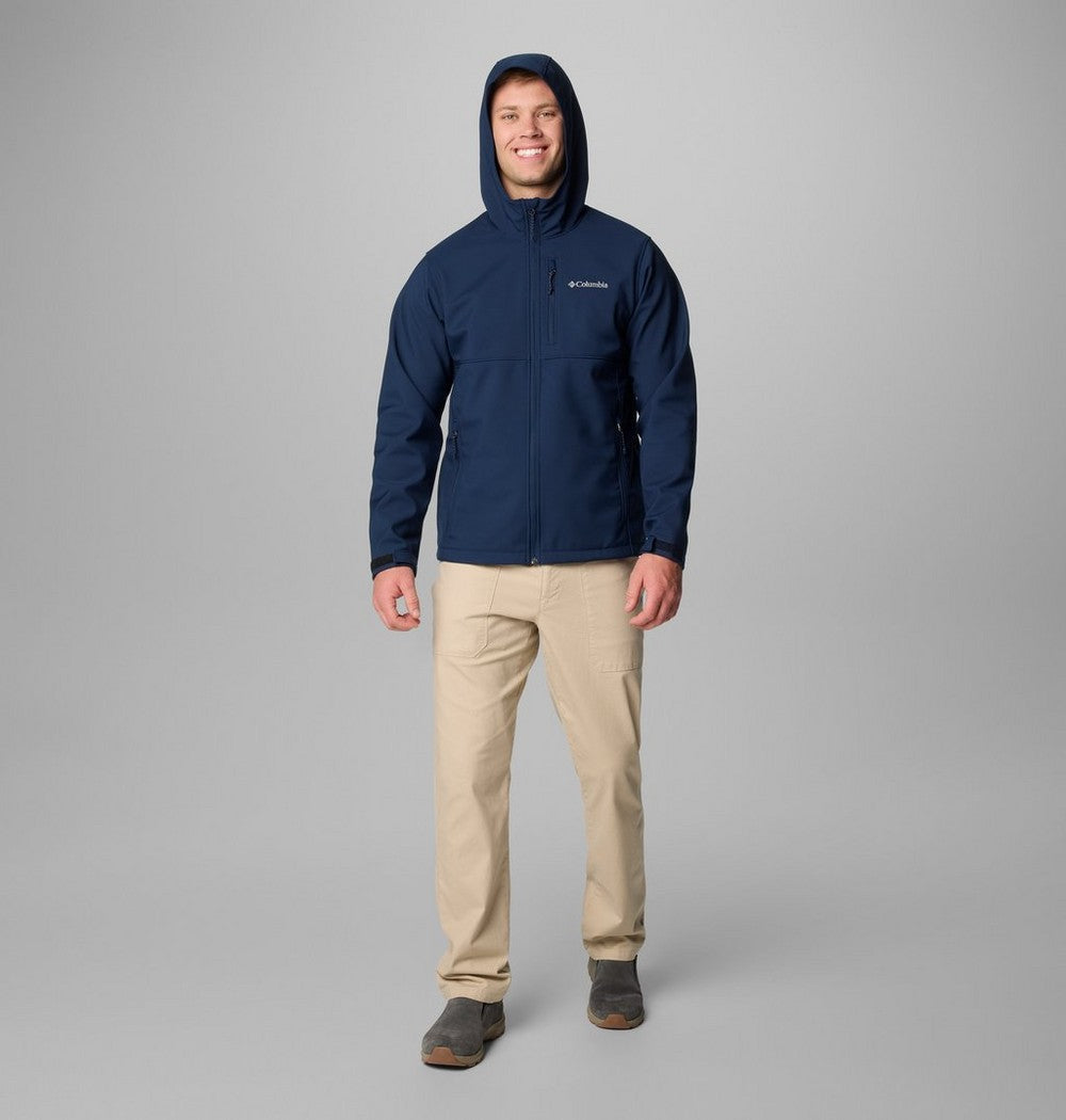 Men's Hooded Softshell Jacket - Brown