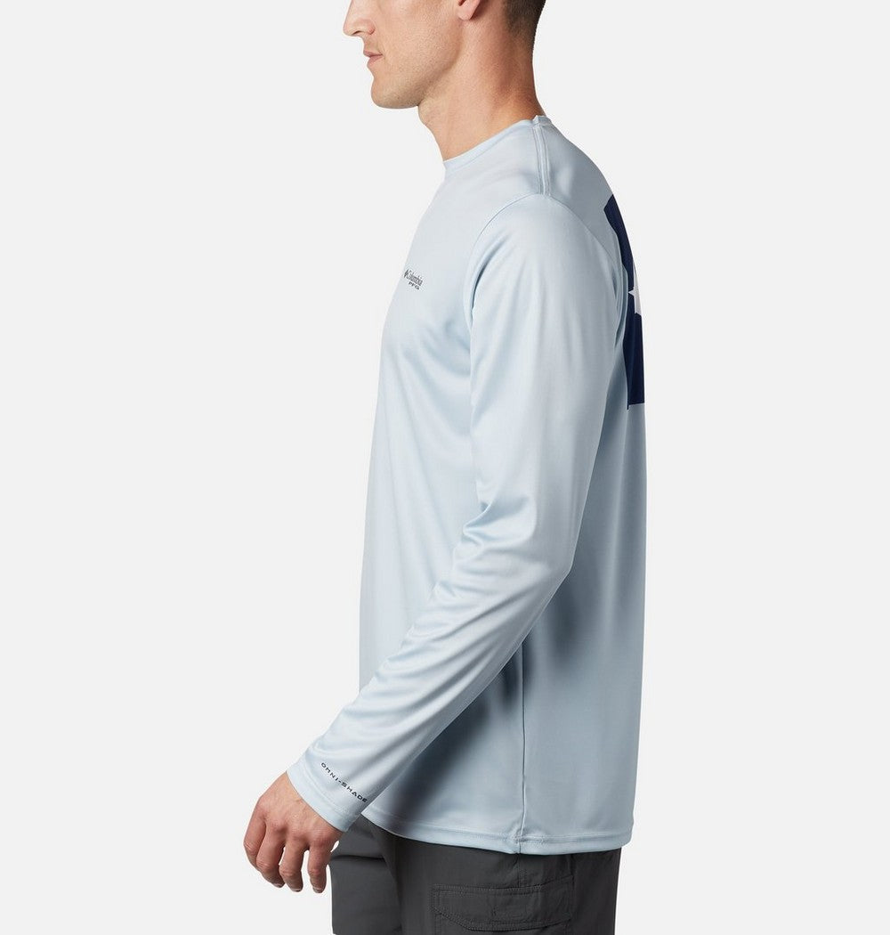 Men's Long Sleeve Fishing Shirt - Blue Navy