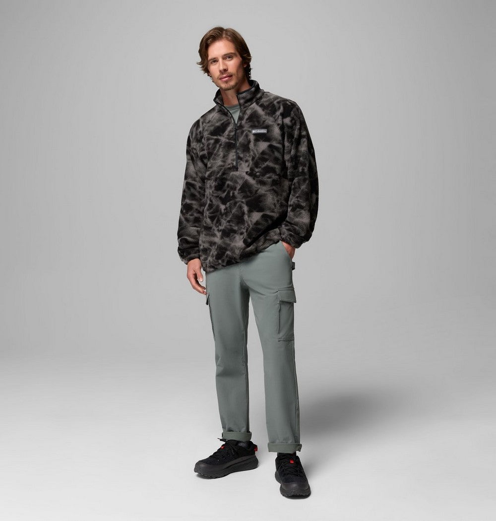 Men's Printed Fleece Half-Zip Pullover - Sage