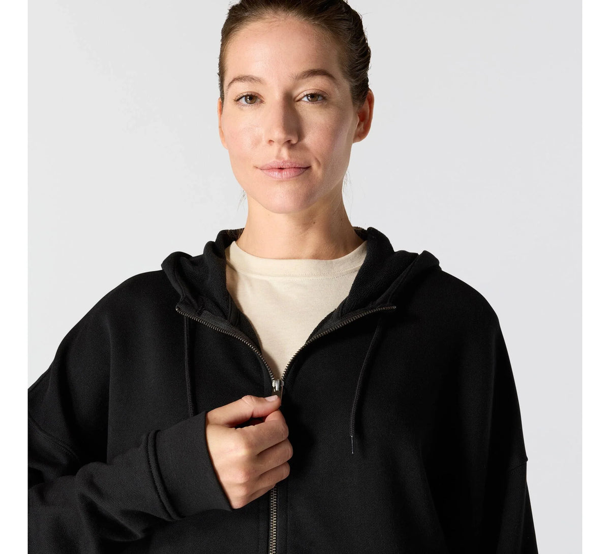 Women's Full-Zip Lyocell Blend Hooded Sweatshirt