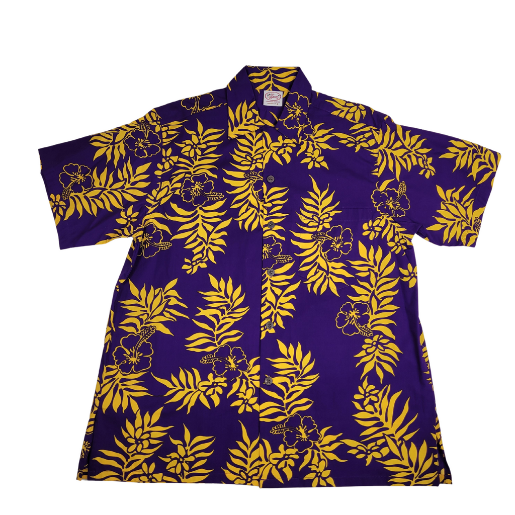 Mini Tahitian (Purple/Gold) Hawaiian Shirts