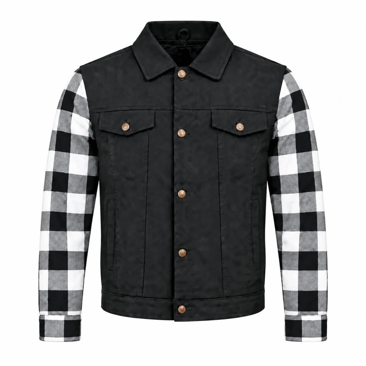 Men's Armored Denim Hooded Motorcycle Jacket