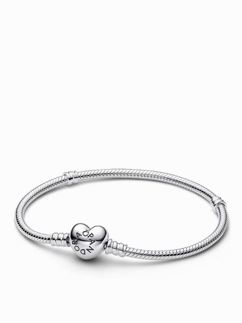 Sterling Silver Engravable Heart Bracelet Set