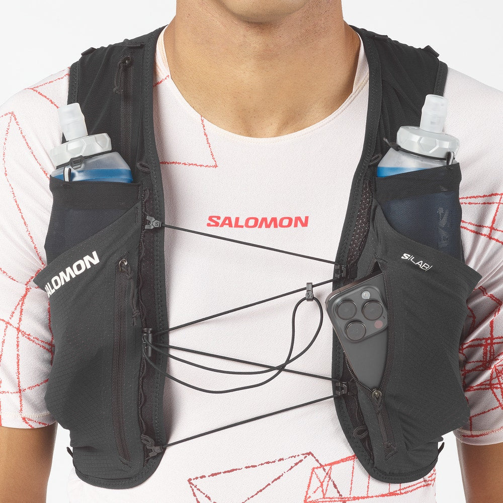 Running Hydration Vest With Flasks - Red/Black