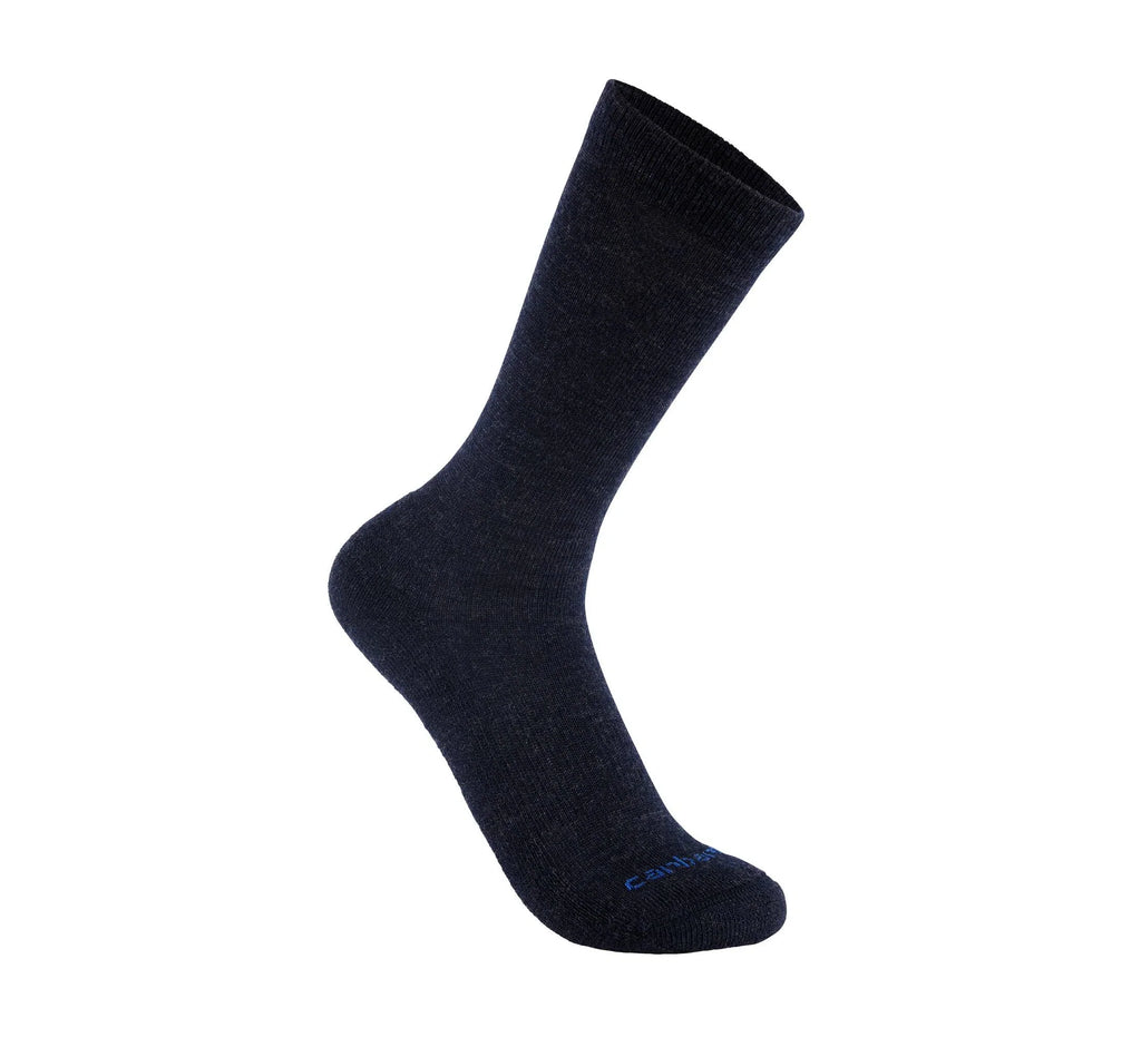 Midweight Wool Blend Crew Socks, 2-Pack - Navy