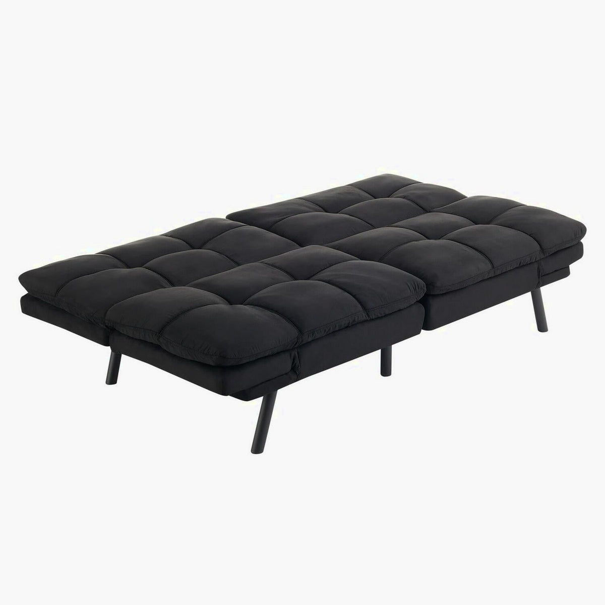 Mainstays Memory Foam Futon, Black Faux Suede Fabric, Full - MS95-010-107-02