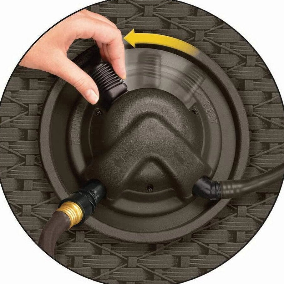 Suncast Aquawinder Wicker Garden Hose Reel - Java