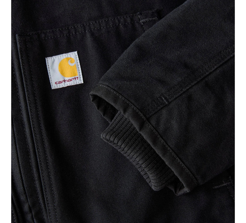 Men's Insulated Hooded Canvas Jacket - Black