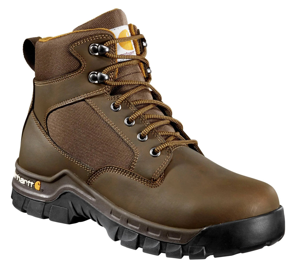 6-Inch Steel Toe Work Boots - Brown