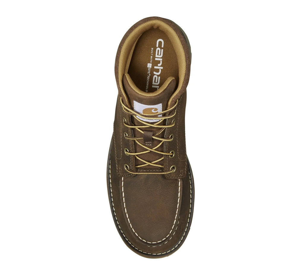 Soft Toe Moc Wedge Work Boot - Dark Brown