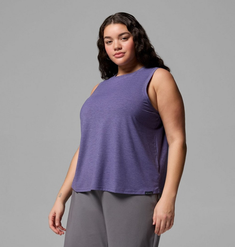 Women's Plus UPF 50 Stretch Tank - Grey