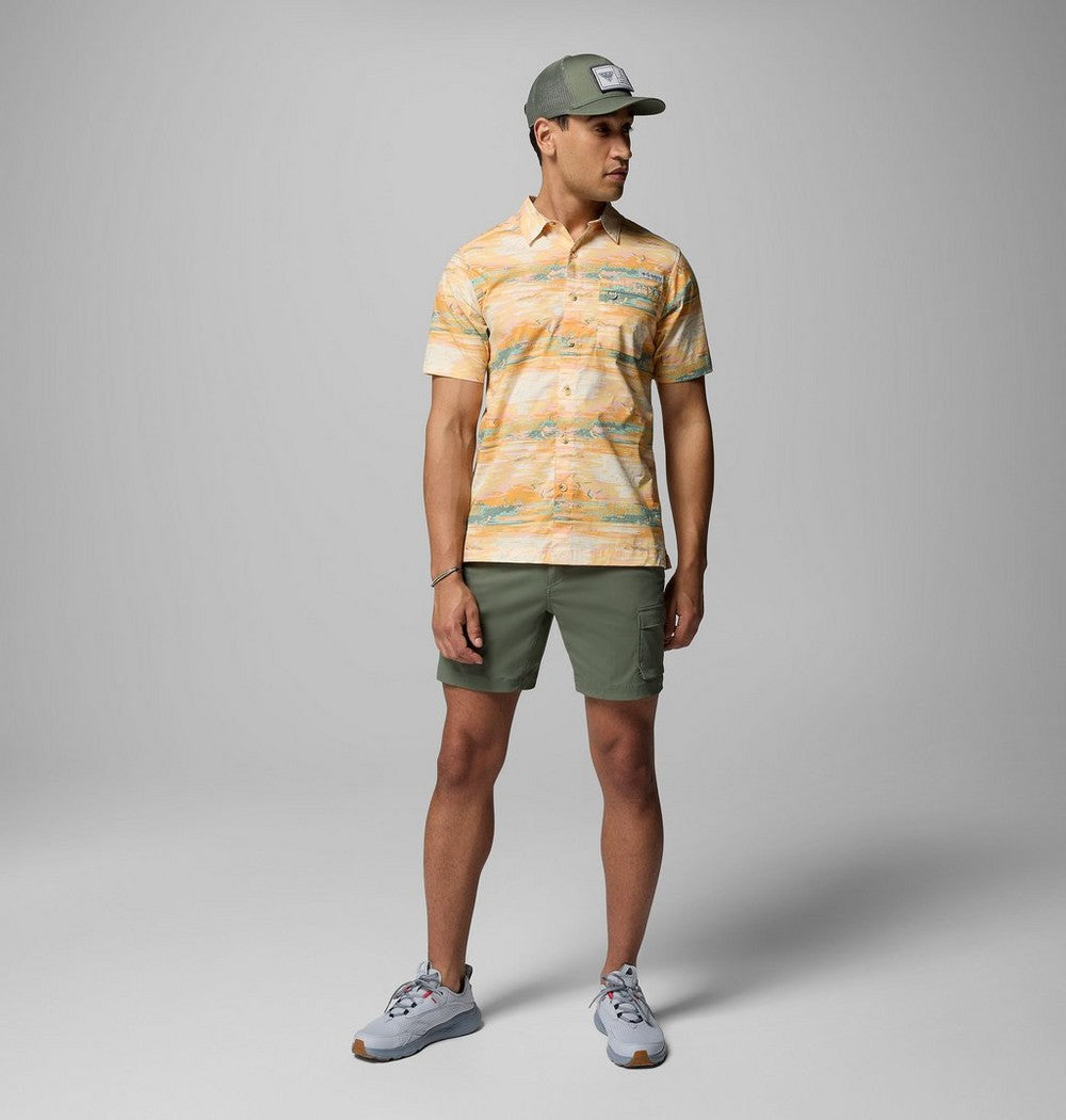 Men's Short-Sleeve Cotton Camp Shirt - Gray