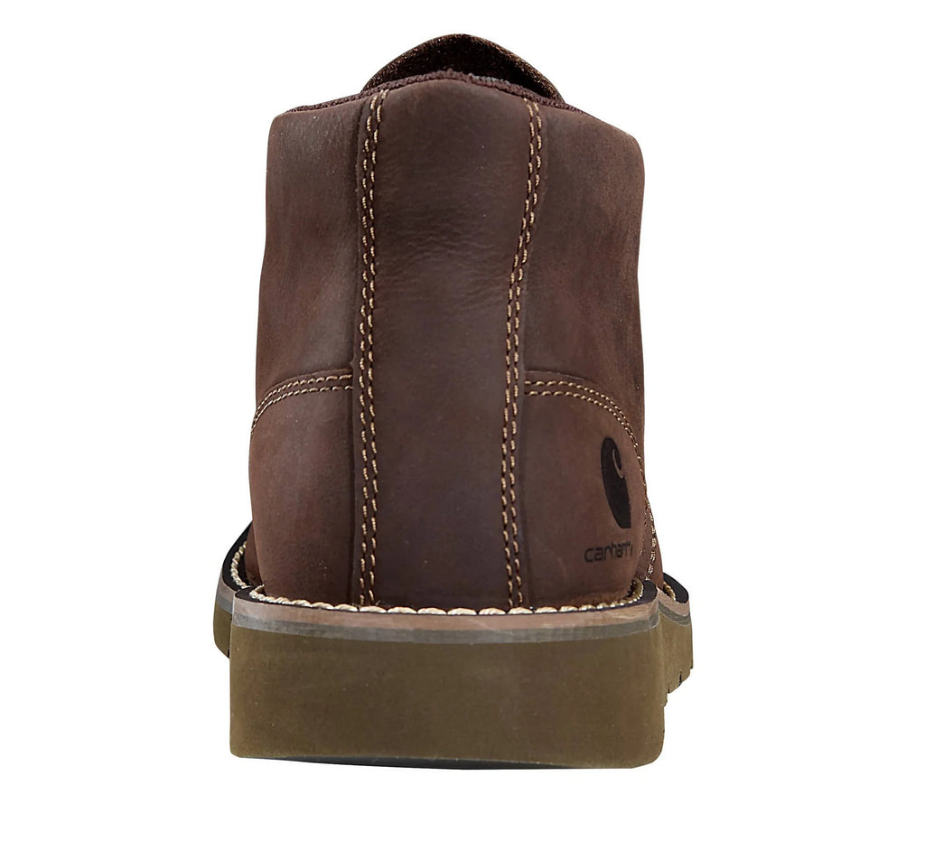 Plain Toe Wedge Chukka Work Boot - Dark Brown
