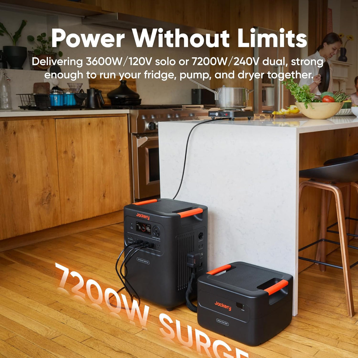 Jackery HomePower 3600 Plus Portable Power Station - 3584Wh LFP, 3600W AC Output