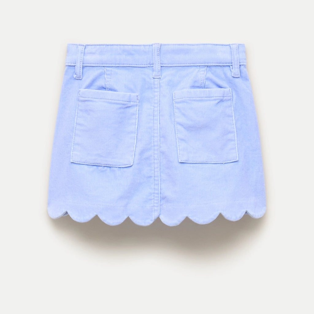 Girls' Scalloped Corduroy Skirt - Ecru