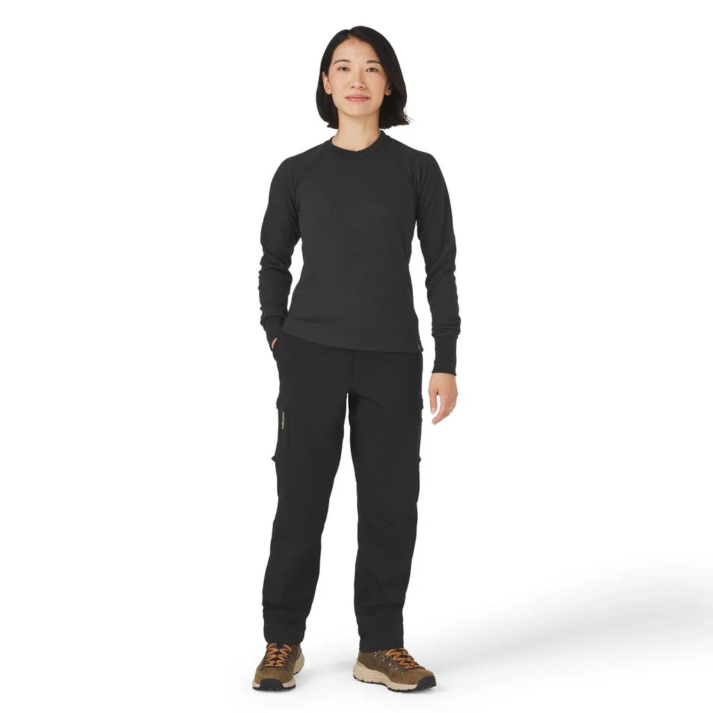 Waffle Knit Long Sleeve Thermal Shirt - Black
