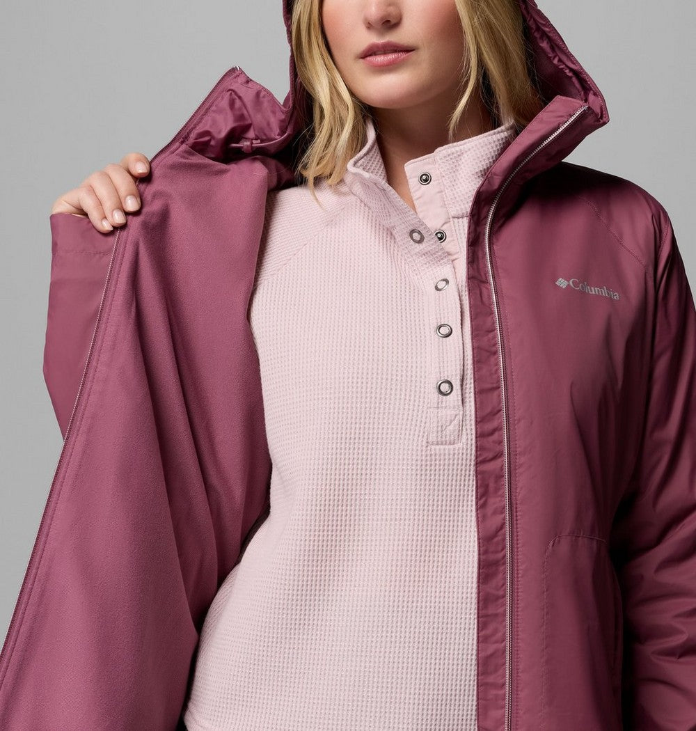 Women's Lined Long Rain Jacket - Blue