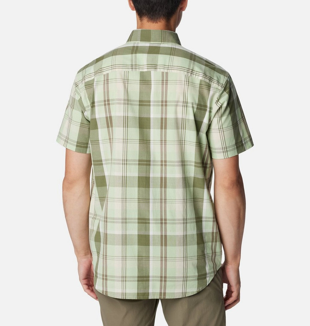 Men's Stretch Short Sleeve Plaid Shirt - Navy