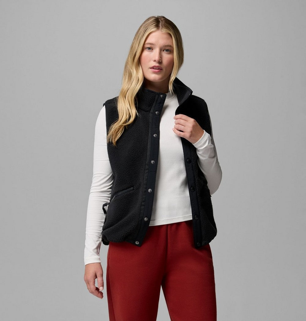 Women's Sherpa Fleece Vest - Black