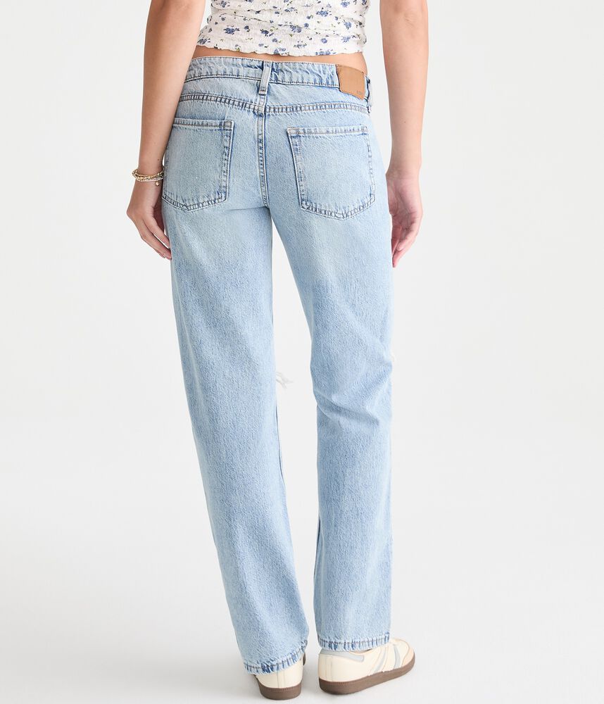 Low-Rise Baggy Straight-Leg Jeans - Medium Wash