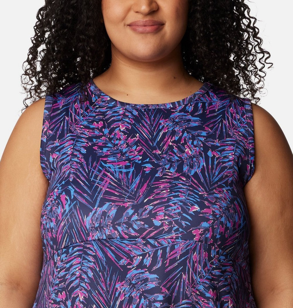 Women's Plus UPF 50 Tank Dress - Blue Print