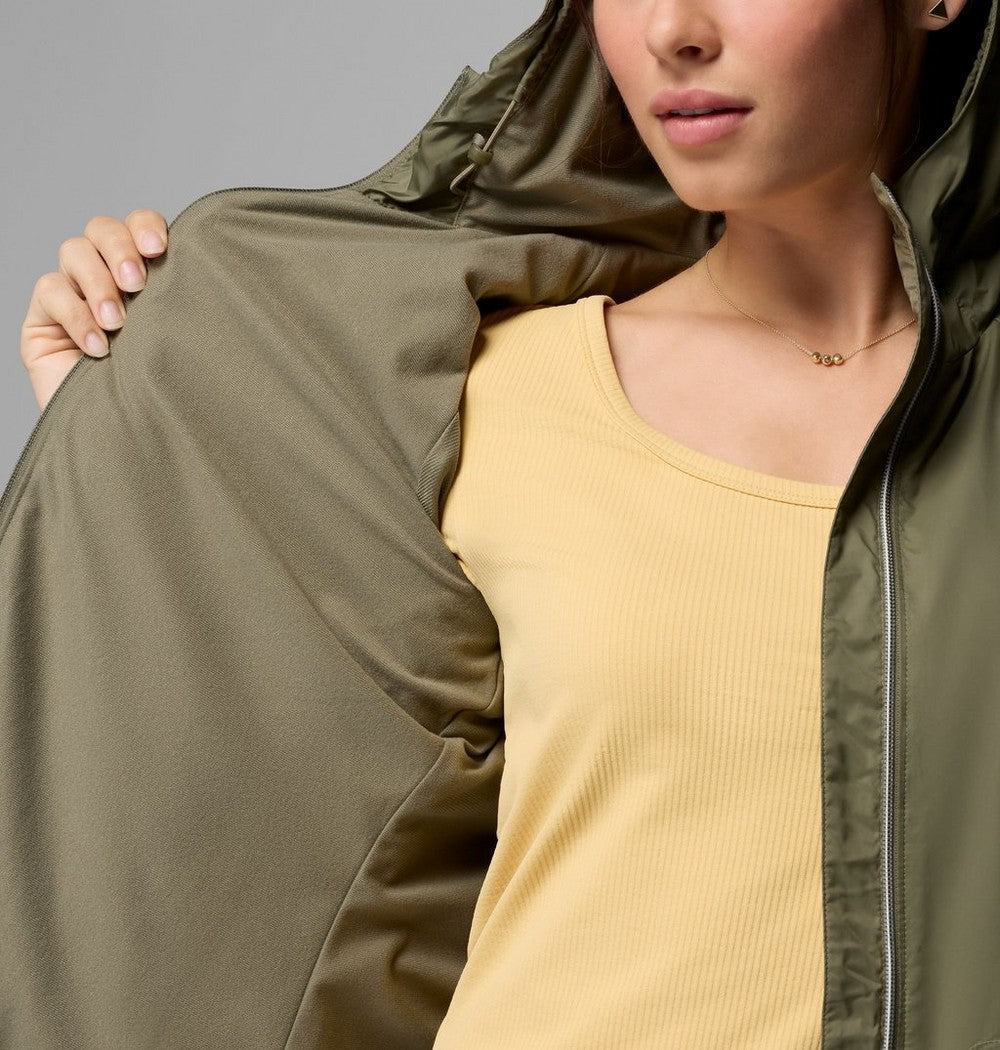 Women's Lined Long Rain Jacket - Blue