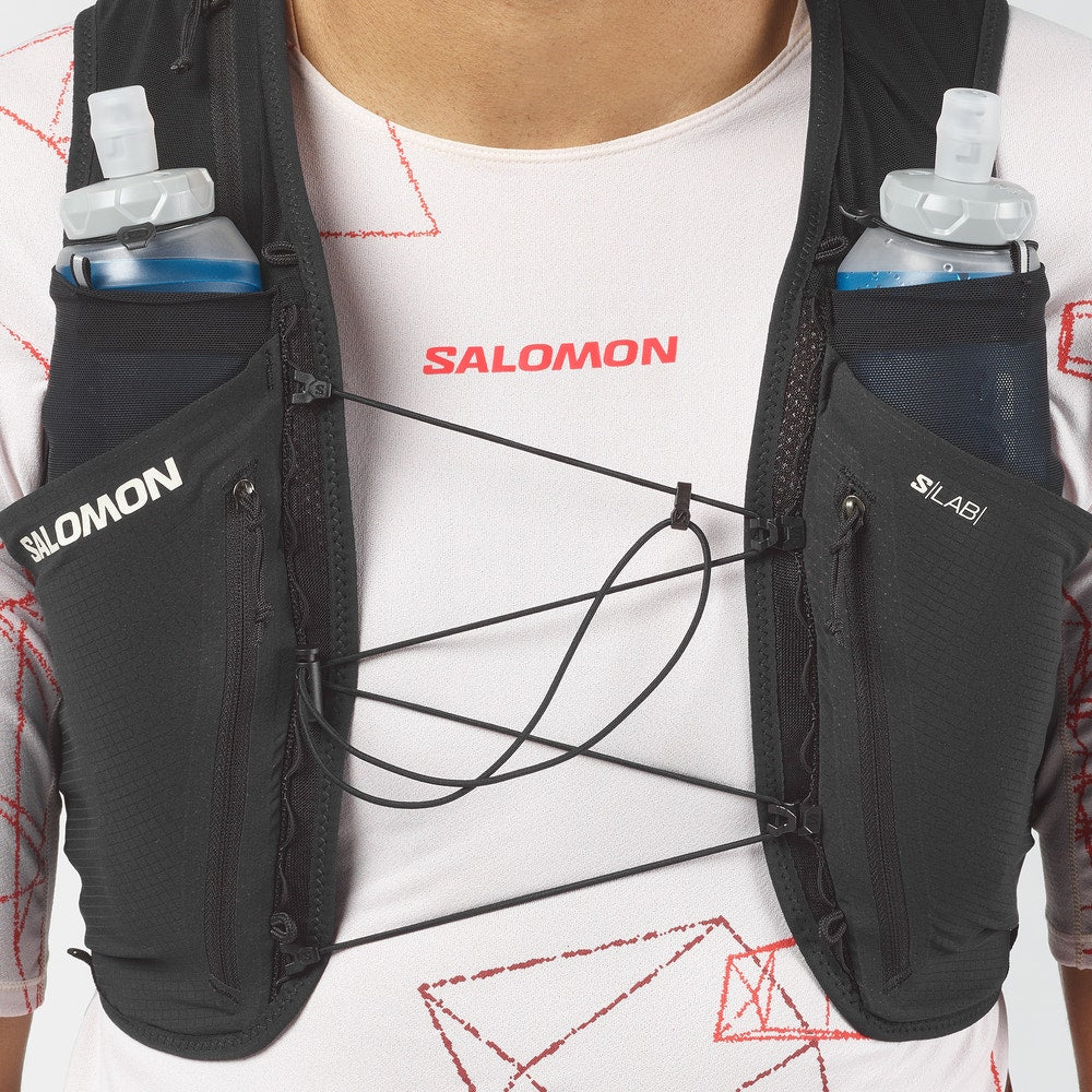 Running Hydration Vest With Flasks - Red/Black
