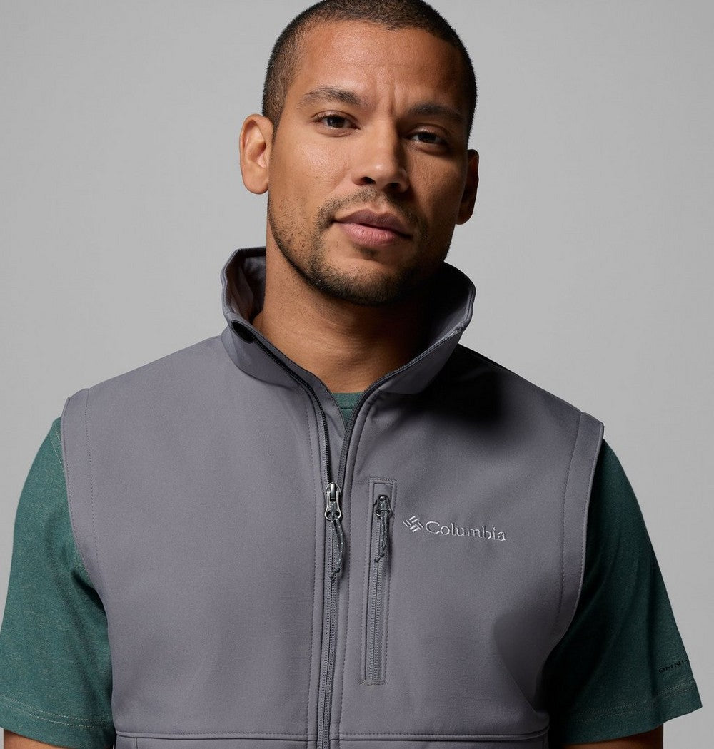 Men's Wind-Resistant Softshell Vest - Gray