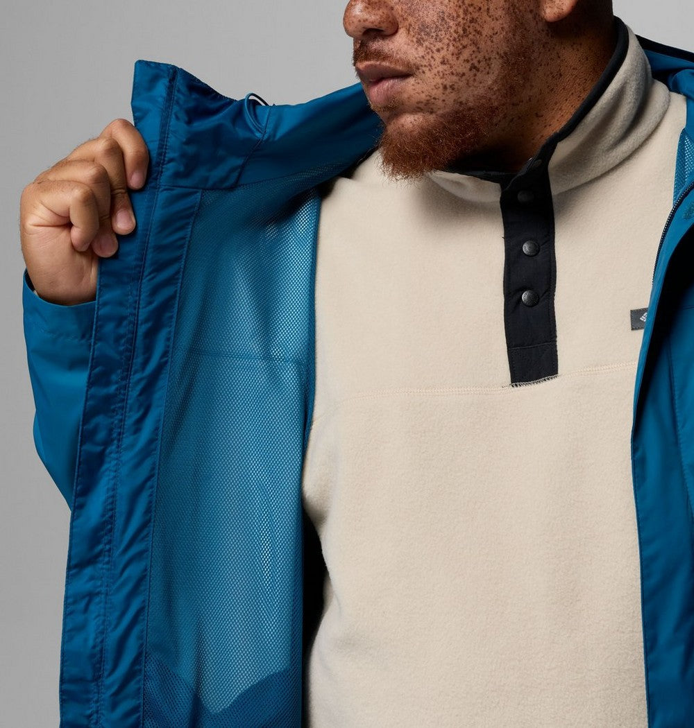 Men's Big Seam-Sealed Rain Jacket - Blue