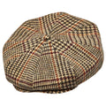 Birmingham Genuine Scottish Herringbone Tweed 8 Panels Man Cap Wool Large Crown Beige