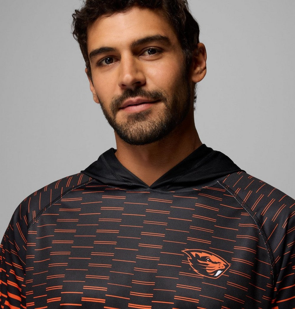 Men's UPF 50 Team Logo Sun Hoodie - Black