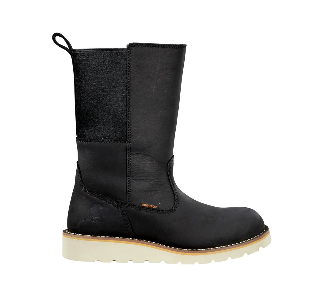 Women's Waterproof 10-Inch Soft Toe Pull-On Boot - Black
