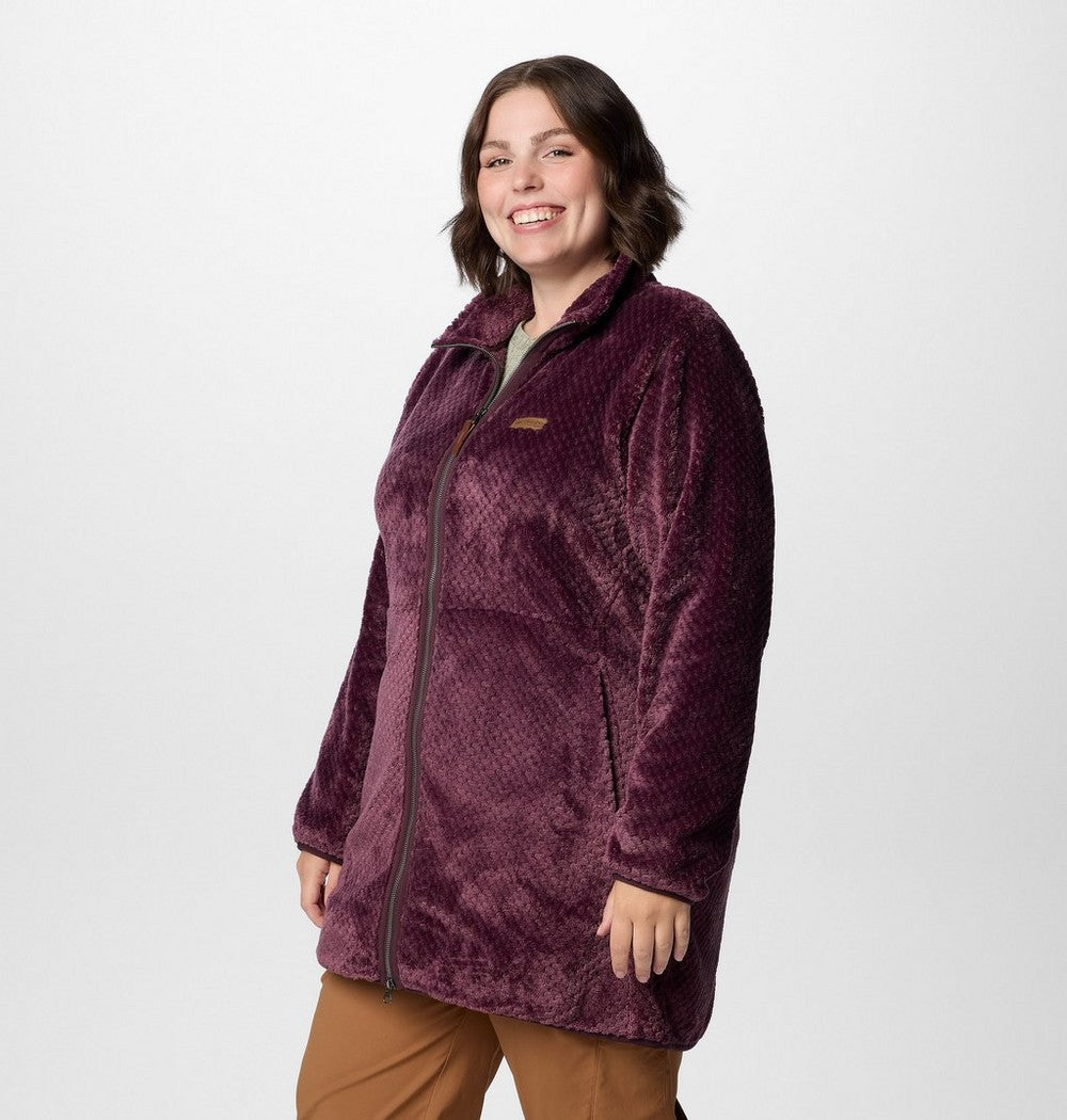 Women's Plus Long Full-Zip Fleece Jacket - Blue