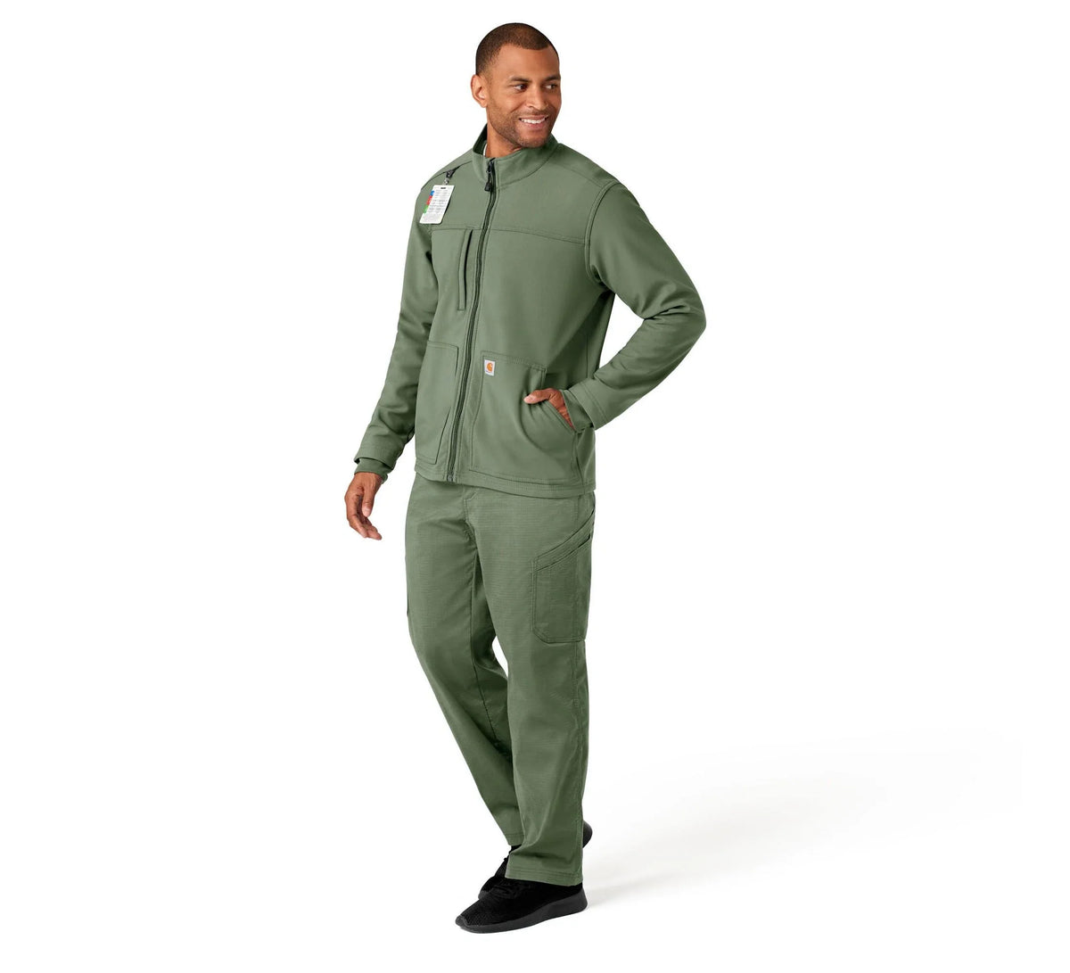 Men's Bonded Fleece Scrub Jacket - Black