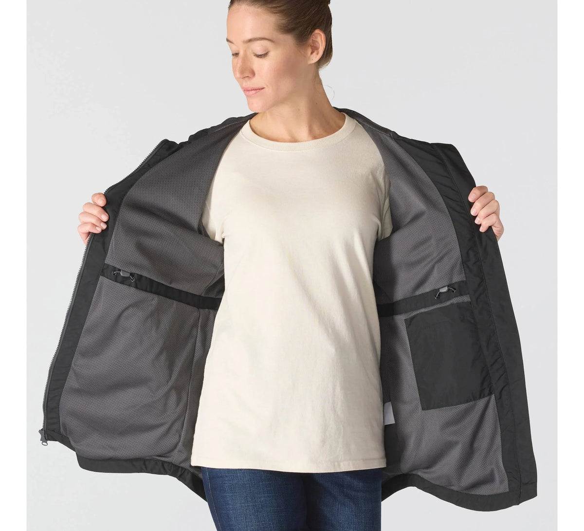 Women's Lightweight Hooded Rain Coat - Black